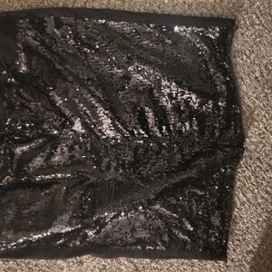 Black sequin skirt